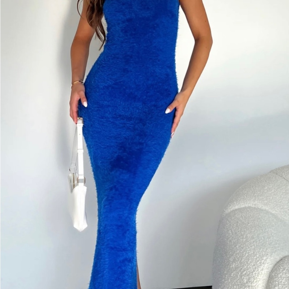 White fox blue Maxi Dress